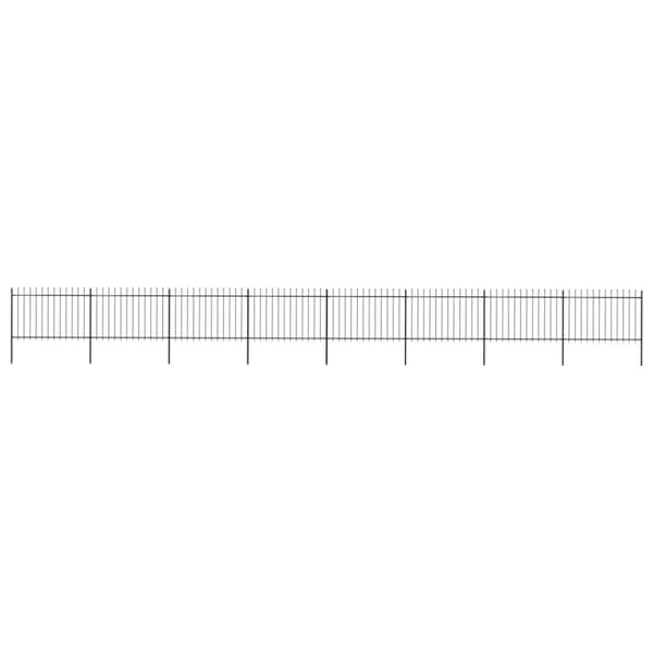 Puutarha-aita keihäänkärjillä 13,6x1,2 m teräs musta - Puutarha-aita - Puutarha-aidat - Home & Living