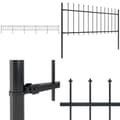 Miniatyrbillede 1 af 6: Havehegn med spydtop 8,5 x 0,8 m sort stål - Havehegn - Hegn - Home & Living