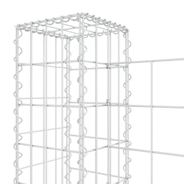 U-muotoiset kivikorit 6 pylväällä rauta 620x20x100 cm - Kivikori - Kivikorit - Home & Living