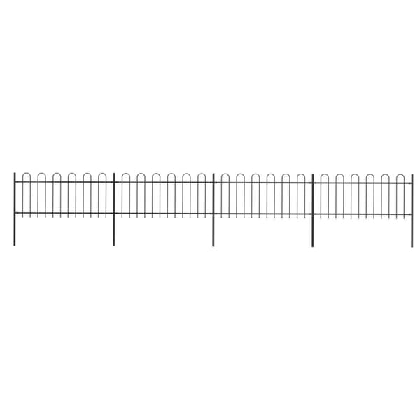 Havehegn med buet top 6,8 x 0,8 m sort stål - Havehegn - Hegn Til Haven - Home & Living