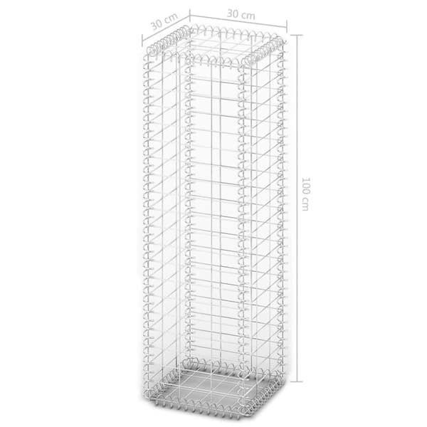 Gabion/kivikori kansilla galvanoitu vaijeri 100x30x30 cm - Gabion-kori - Gabion-korit - Home & Living