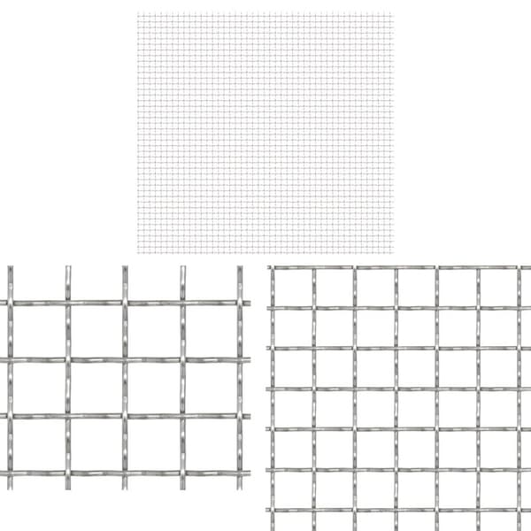 Rillet trådnetspanel rustfrit stål 50x50 cm 11x11x2 mm - Trådnetpanel - Trådnetpaneler - Home & Living