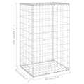 Pikkukuva 7 / 7: Gabion-kivikori kansilla galvanoitu teräs 60x50x100 cm - Gabionseinä - Gabionseinät - Home & Living