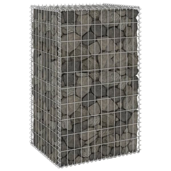 Gabion-kivikori kansilla galvanoitu teräs 60x50x100 cm - Gabionseinä - Gabionseinät - Home & Living