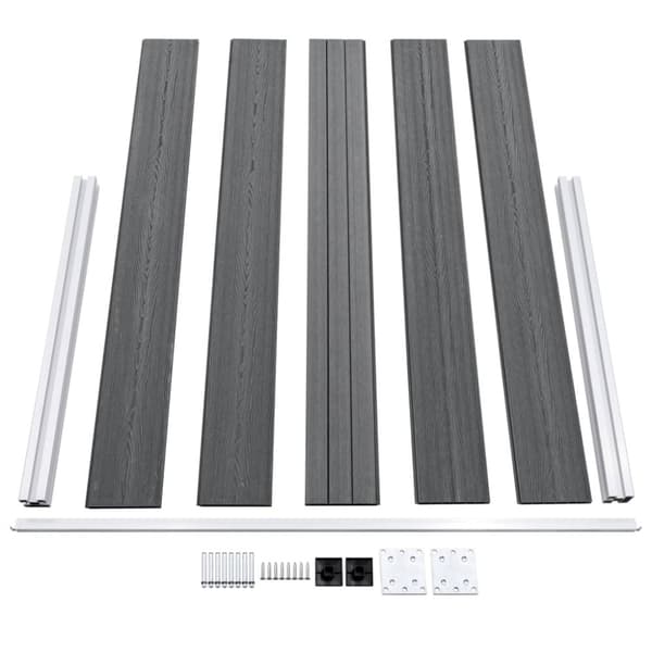 Puutarha-aita WPC 353x106 cm harmaa - Aita - Aidat - Home & Living