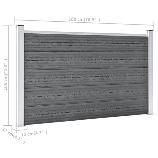 Puutarha-aita WPC 353x106 cm harmaa - Aita - Aidat - Home & Living