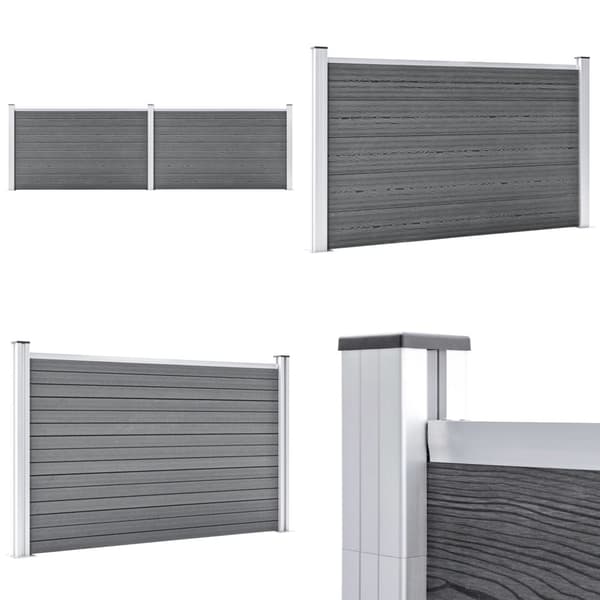 Puutarha-aita WPC 353x106 cm harmaa - Aita - Aidat - Home & Living