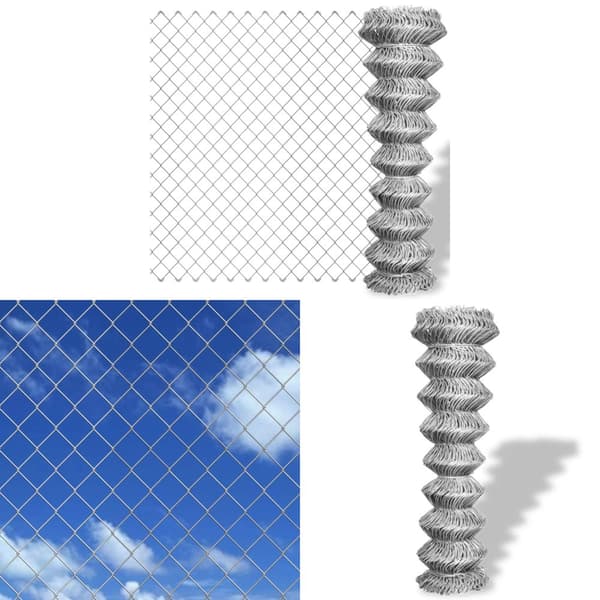 Fletvævshegn galvaniseret stål 25 x 1,25 m sølvfarvet -  - Home & Living