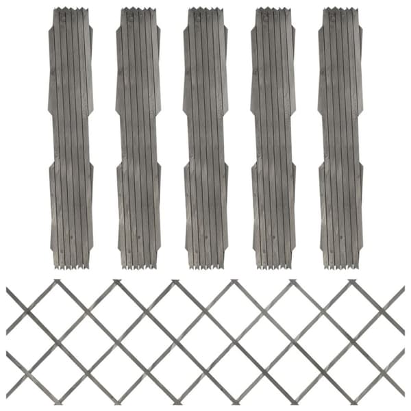 Säleaidat 5 kpl harmaa täysi kuusi 180x60 cm - Säleikköaita - Säleikköaidat - Home & Living