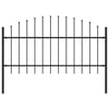 Pikkukuva 2 / 4: Puutarha-aita keihäskärjillä teräs (1-1,25)x1,7 m musta - Puutarha-aita - Puutarha-aidat - Home & Living
