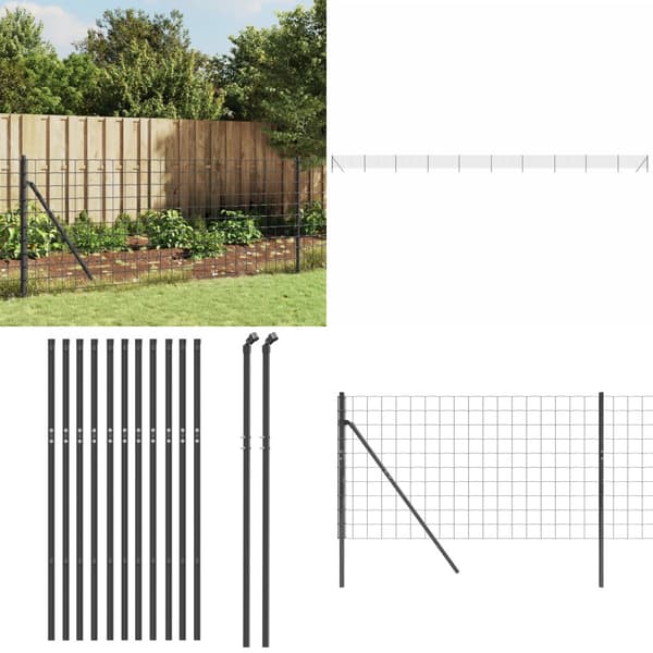 Trådhegn 0,8x25 m galvaniseret stål antracitgrå - Trådhegn - Havehegn - Home & Living