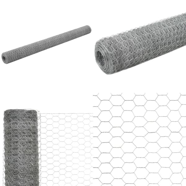 Hønsenet galvaniseret stål 25 x 1,5 m sølvfarvet - Trådnet - Stålnet - Home & Living