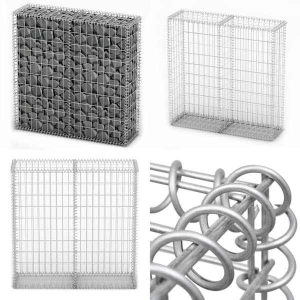 Gabionkurv med låg 100 x 100 x 30 cm galvaniseret ståltråd - Gabionkurv - Gabionkurve - Home & Living