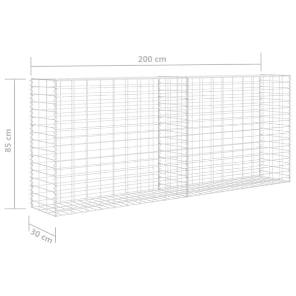 Gabion/kivikori galvanoitu teräs 85x30x200 cm - Kivikori - Kivikorit - Home & Living
