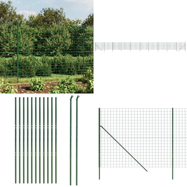 Trådhegn 2x25 m galvaniseret stål grøn - Trådhegn - Havehegn - Home & Living