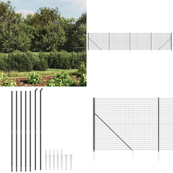 Verkkoaita maapiikeillä antrasiitti 1,4x10 m - Verkkoaita - Verkkoaidat - Home & Living