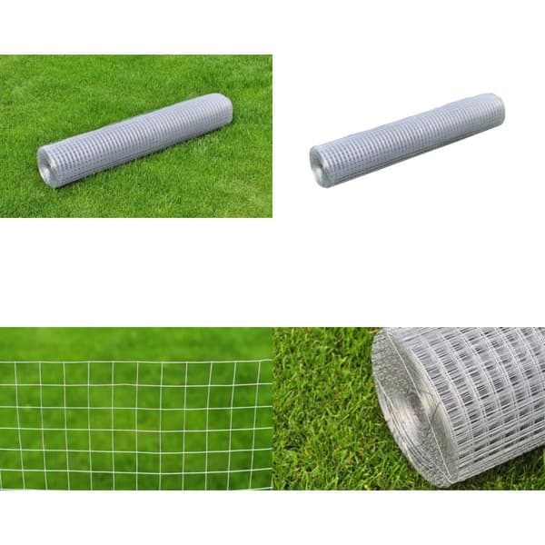 Hønsenet galvaniseret stål 25 x 1 m sølvfarvet -  - Home & Living