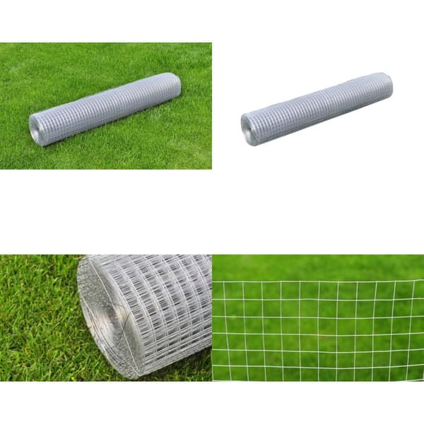 Verkkoaita galvanoitu teräs neliökuvio 1x25 m hopea - Aitapaneeli - Aitapaneelit - Home & Living