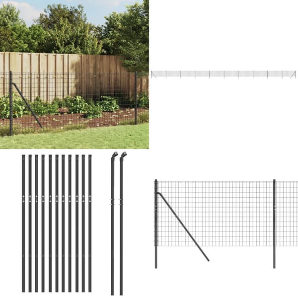 Trådhegn 0,8x25 m galvaniseret stål antracitgrå - Trådhegn - Havehegn - Home & Living