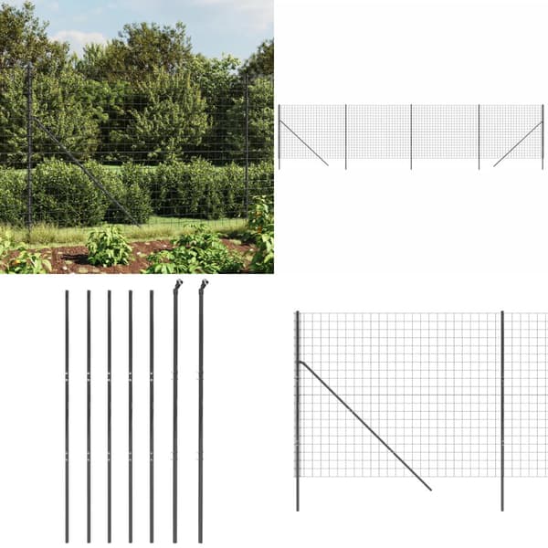 Trådhegn 1,6x10 m galvaniseret stål antracitgrå - Trådhegn - Havehegn - Home & Living