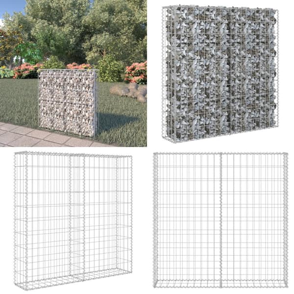 Gabionseinä kansilla galvanoitu teräs 80x20x100 cm - Gabionseinä - Gabionseinät - Home & Living