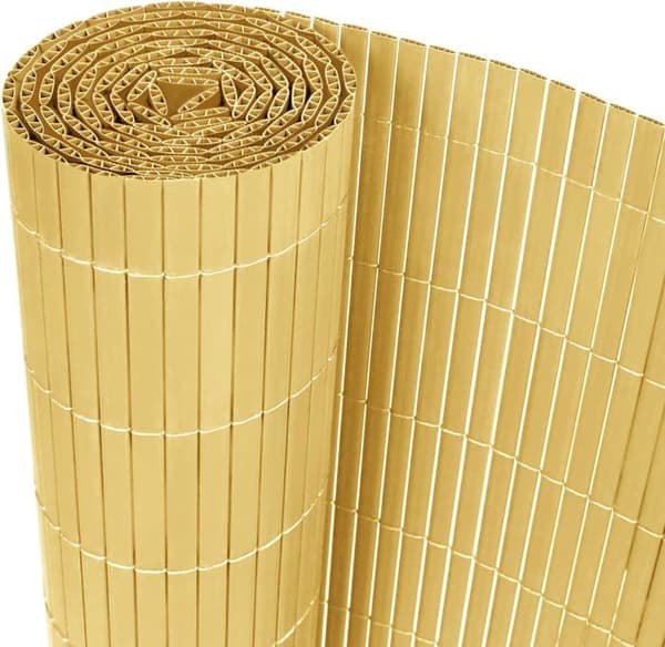 YUENFONG PVC Screen Blackout Privacy Screen för trädgård, balkong och terrass, väderbeständig, Bambus, 180*300cm
