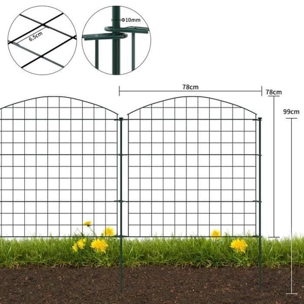 YUENFONG metall damm staket dekorativt hund staket mesh staket, komplett kit, 78 x 78 cm - Top Arch