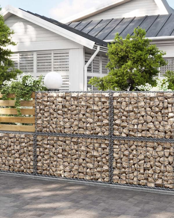 Hopea Rootz Gabion Set - Metalliverkko - Spiraalitikku - Galvanoitu teräs - Helppo koota - Kestävä rakenne - Monipuolinen käyttö - 100 cm x 50 cm x 30