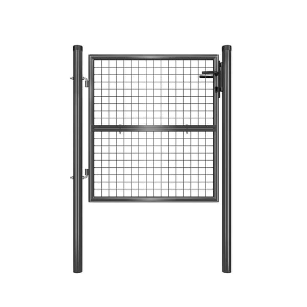 Rootz Grey Garden Gate - Sisäänkäynti - Turva-aita - Galvanoitu teräs - Helppo asennus - Säänkestävä - 106cm x 100cm x 150cm