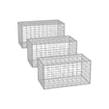 Pikkukuva 1 / 8: Hopea Rootz Gabion Set - Metalliverkko - Spiraalitikku - Välikoukut - Galvanoitu teräs - 100cm x 50cm x 50cm - Raskas - Helppo asentaa - Ruosteenkestä