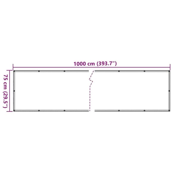 vidaXL altanafskærmning 1000x75 cm PVC grå