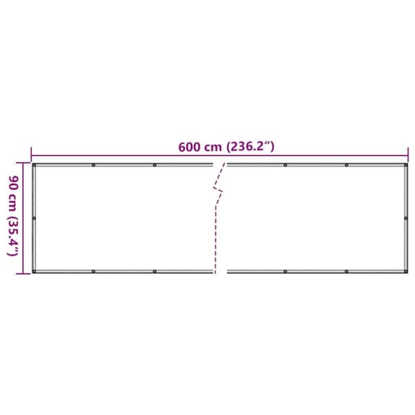 vidaXL Parvekkeen yksityisyyssuoja kerma 600x90 cm PVC