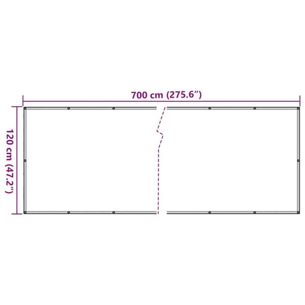 vidaXL Insynsskydd för balkong grå 700x120 cm PVC