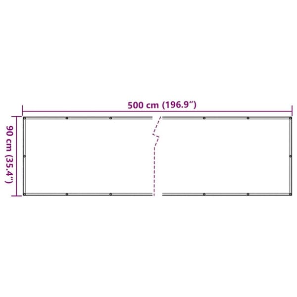 vidaXL Balkongskjerm grå 500x90 cm PVC