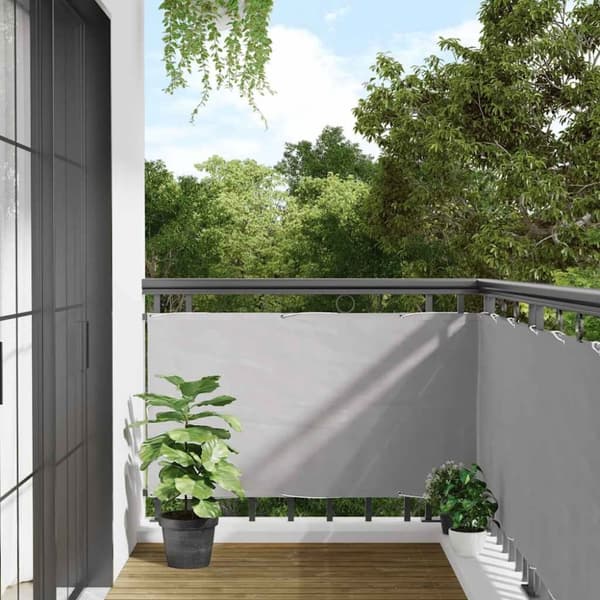 vidaXL Balkongskjerm grå 500x90 cm PVC