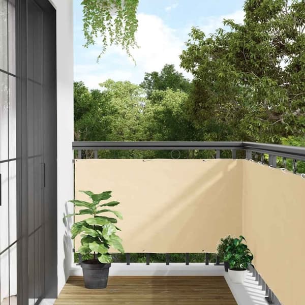vidaXL altanafskærmning 400x90 cm PVC cremefarvet