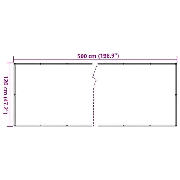 vidaXL Parvekkeen yksityisyyssuoja antrasiitti 500x120 cm PVC