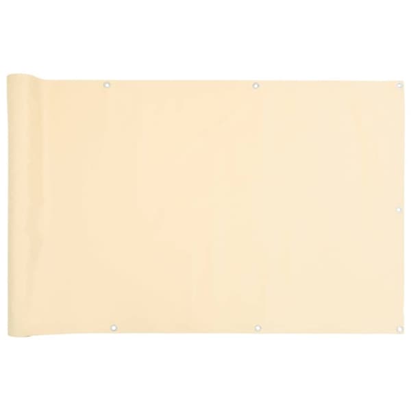 vidaXL Parvekkeen yksityisyyssuoja kerma 600x75 cm PVC