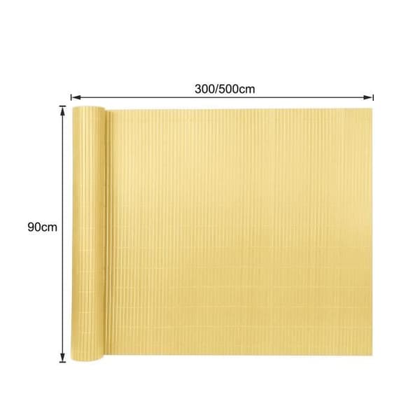 LARS360 Sekretessskärm 990 x 500 cm Bambufärg Vindskydd UV- och väderbeständigt PVC-stängsel