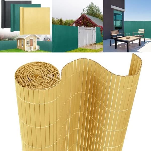 LARS360 Sekretessskärm 990 x 500 cm Bambufärg Vindskydd UV- och väderbeständigt PVC-stängsel