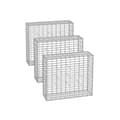 Miniatyrbillede 1 af 8: Rootz Large Gabion Kurv - Stenvæg - Trådbure - Galvaniseret stål - 100cm x 90cm x 30cm - Udendørs dekoration - Hegnskurv
