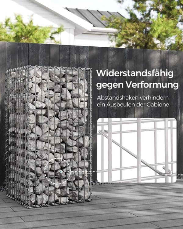 Rootz Gabion Basket Set - Metallilankaverkko - Galvanoitu teräs - Maisemointikivet - 100cm x 50cm x 50cm