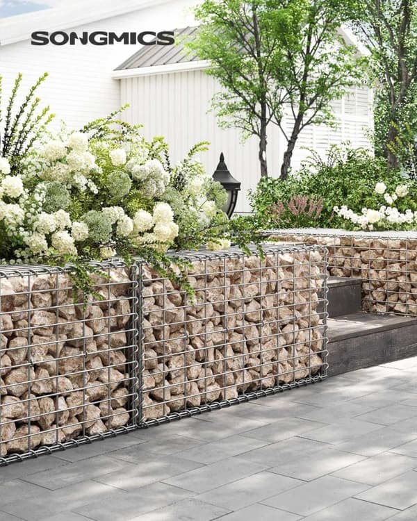 Rootz Gabion Basket Set - Metallilankaverkko - Galvanoitu teräs - Maisemointikivet - 100cm x 50cm x 50cm
