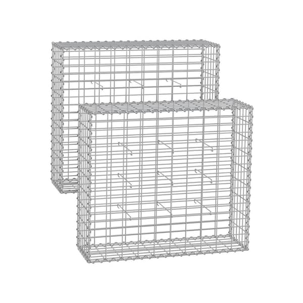 Rootz Gabion-sæt - Stenkurve - Trådbure - Galvaniseret stål - 100 cm x 90 cm x 30 cm - Komplet sæt til landskabs- og havearbejde