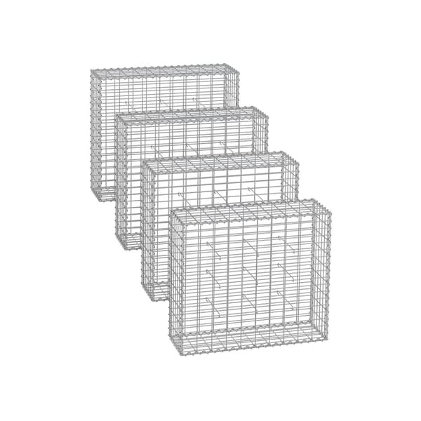 Rootz Gabion Wall Kit - Galvaniserat stålnät - Silverfärg - Landskapsstenar - 100cm x 90cm x 30cm