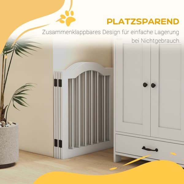 Rootz Pet Dog Barrier - Hundport i trä - Staket - Massivt trä - MDF - Justerbar - 203,5 cm x 29,5 cm x 61 cm