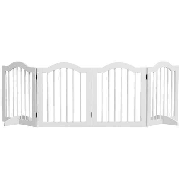 Rootz Pet Dog Barrier - Hundport i trä - Staket - Massivt trä - MDF - Justerbar - 203,5 cm x 29,5 cm x 61 cm