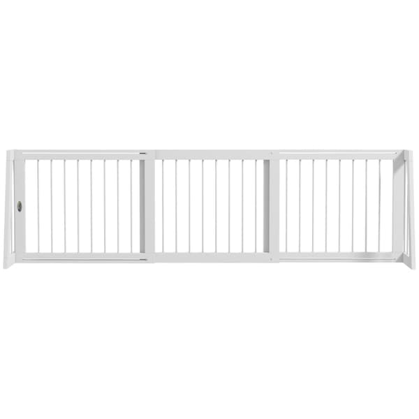 Rootz säädettävä koiran esteportti - Jatkettava Pet Säleikkö - Puinen koiransuoja - Liukumaton matto - Tukikehys - Mänty - 71cm-190cm x 38,5cm x 56cm