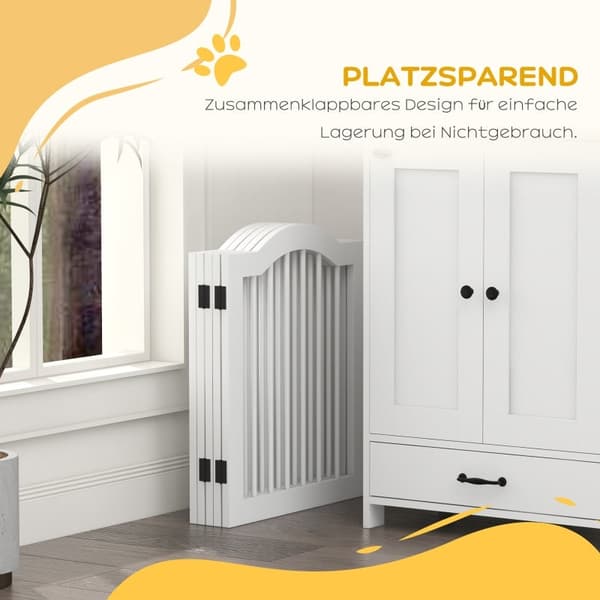 Rootz Dog Barrier - Træport til kæledyr - Rumdeler - Massivt træ og MDF - Justerbare paneler - Pladsbesparende - 254,5 cm x 29,5 cm x 61 cm