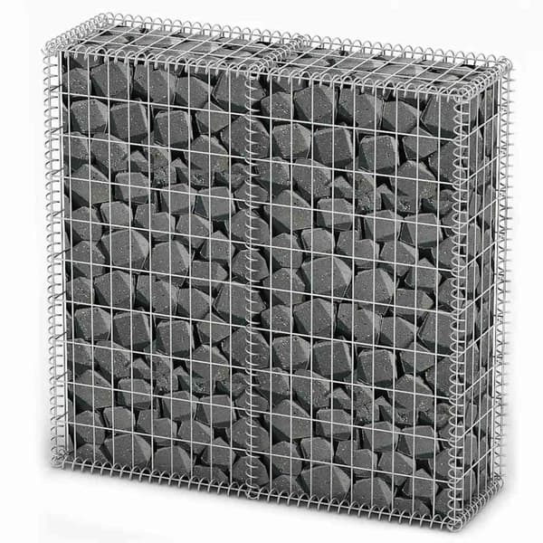 Gabionkorg med lock galvaniserad tråd 100 x 100 x 30 cm